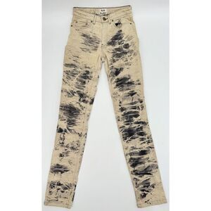 Acne Studios Pin Jeans Beige Tie Dye Beige Neutrals Distressed Skinny Wmns Sz 24